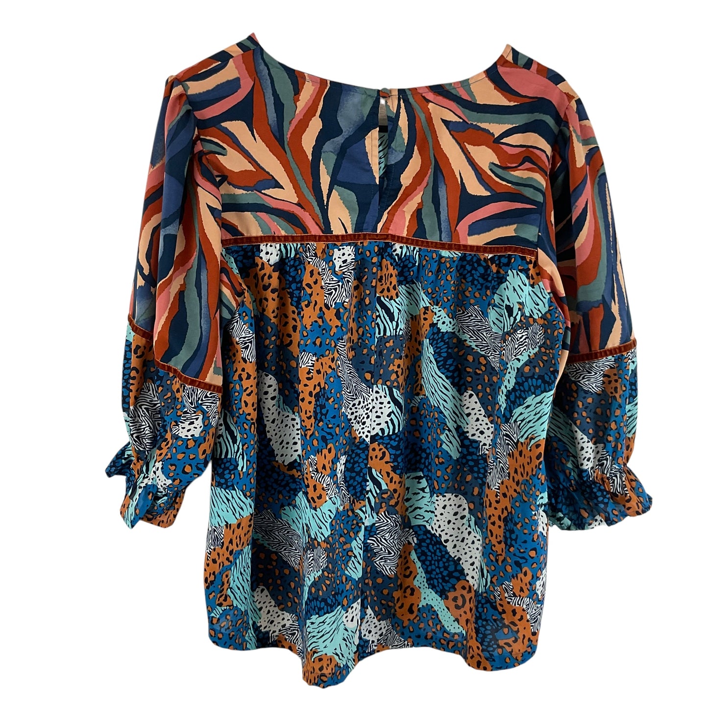 Top Long Sleeve By Umgee In Blue & Orange, Size: L