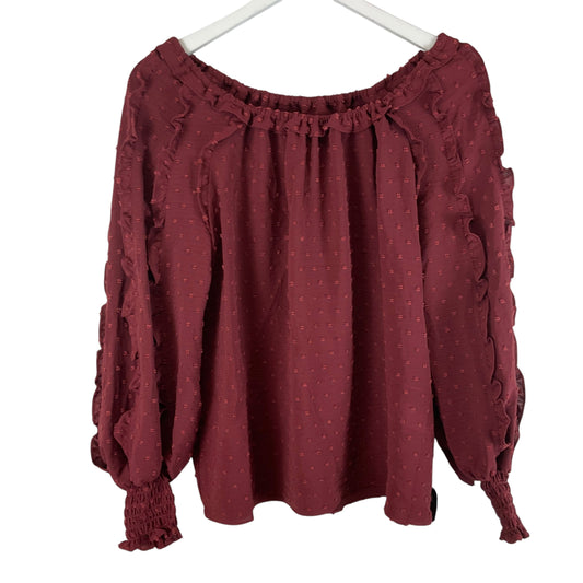 Top Long Sleeve By Max Studio In Red, Size: S