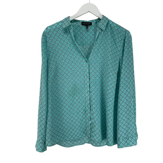 Blouse Long Sleeve By Clothes Mentor In Blue, Size: Petite L