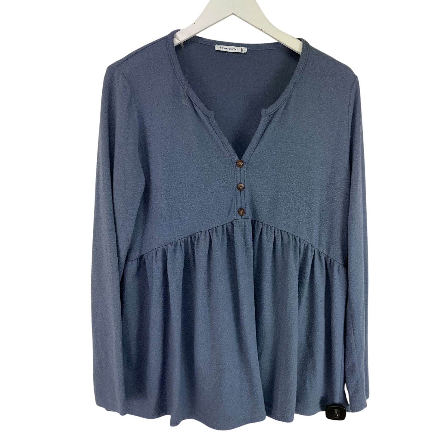 Top Long Sleeve By Staccato In Blue, Size: L