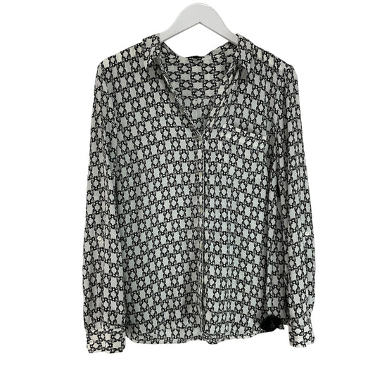 Blouse Long Sleeve By Clothes Mentor In Black & White, Size: Xl