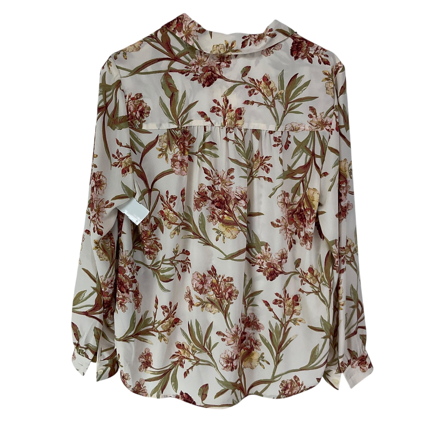 Blouse Long Sleeve By H&m In Cream, Size: M