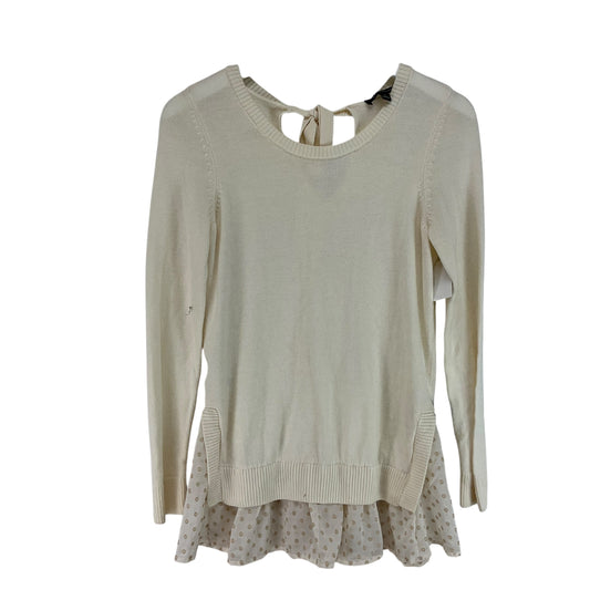 Top Long Sleeve By Ann Taylor In Cream, Size: S