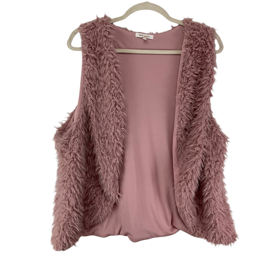 Vest Faux Fur & Sherpa By Clothes Mentor In Pink, Size: 3x