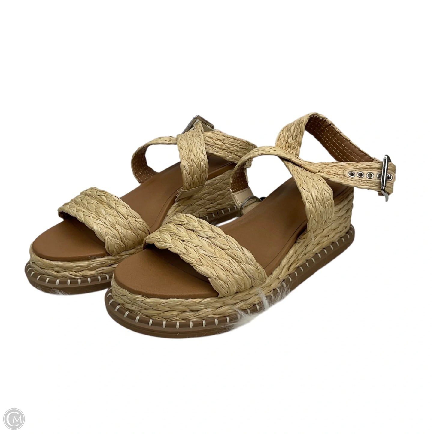 Sandals Heels Block By Universal Thread In Tan, Size: 6