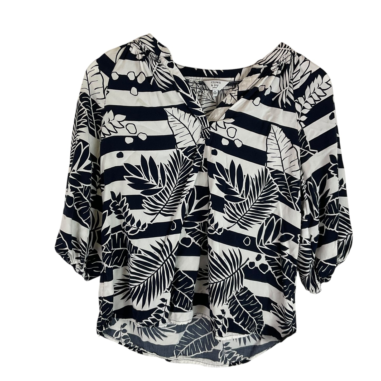 Top Long Sleeve By Crown And Ivy In Navy, Size: Sp