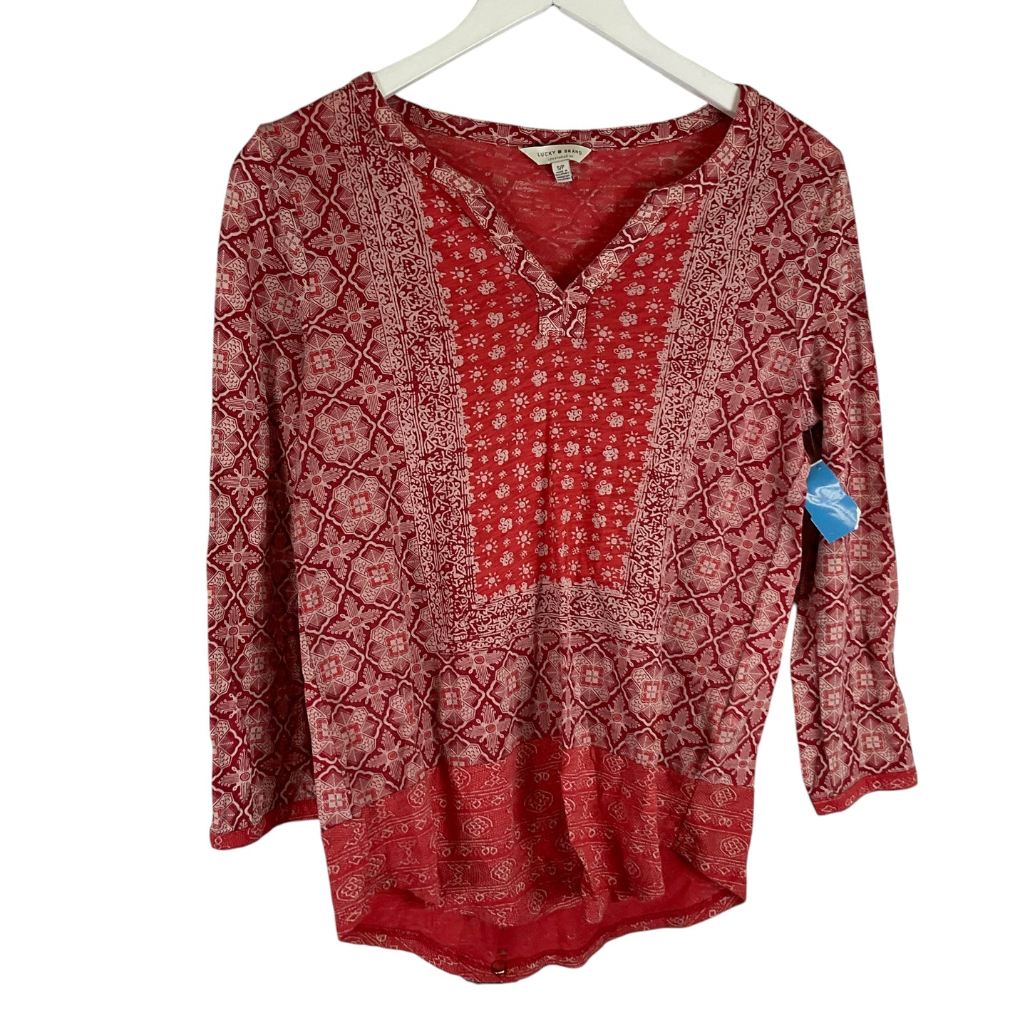 Top Long Sleeve By Lucky Brand In Red, Size: Sp