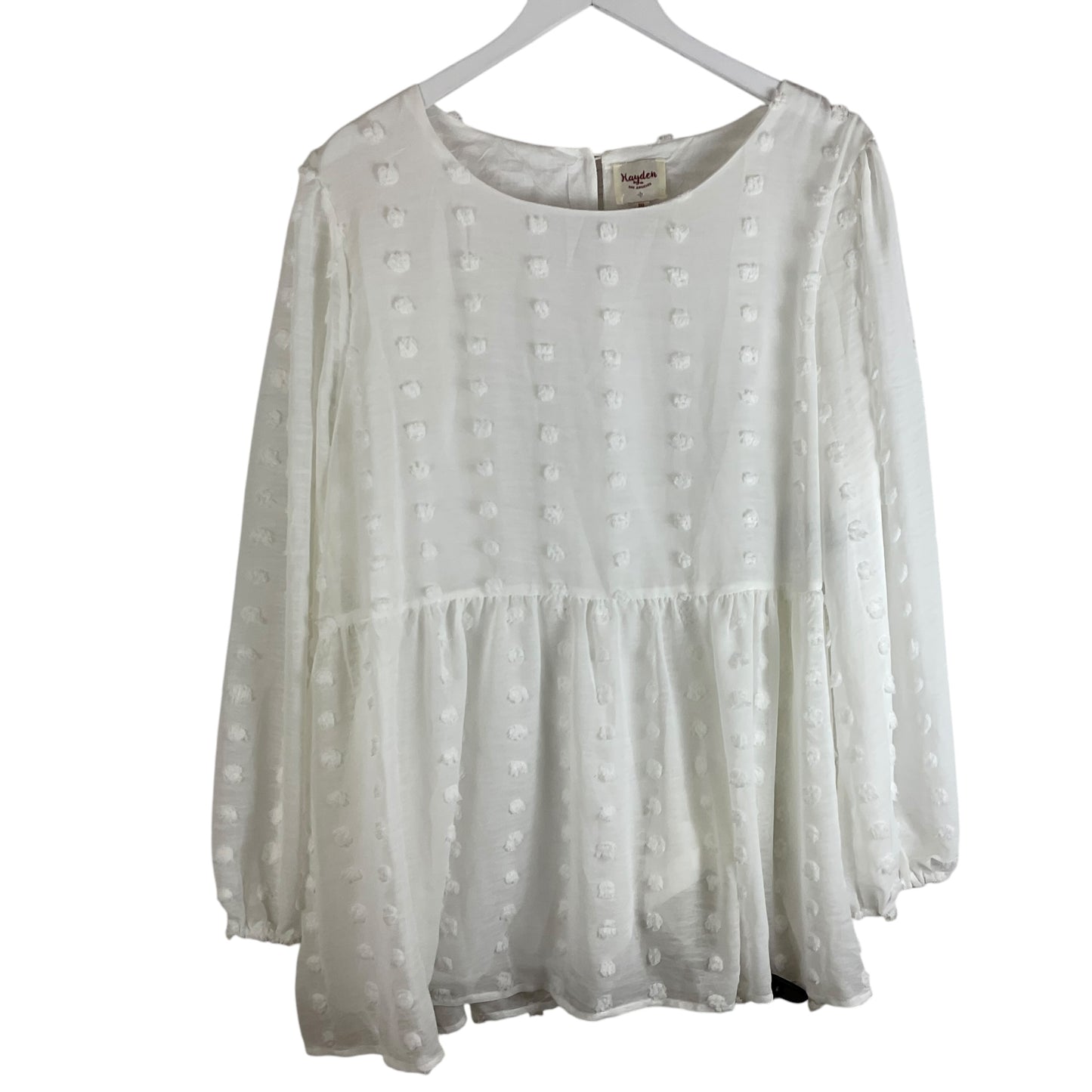 Top Long Sleeve By Hayden La In White, Size: 1x