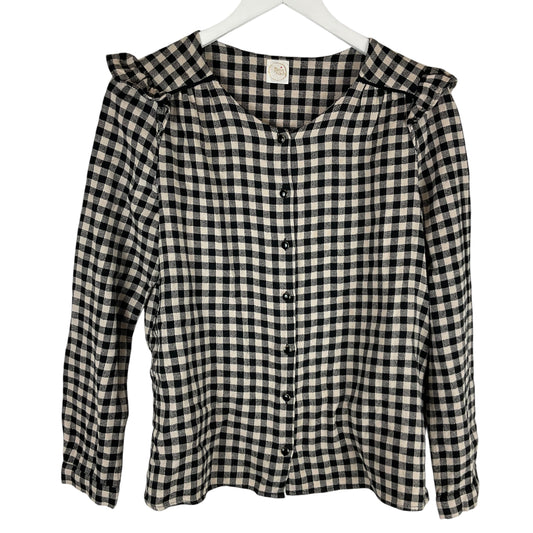 Top Long Sleeve By Clothes Mentor In Plaid Pattern, Size: S