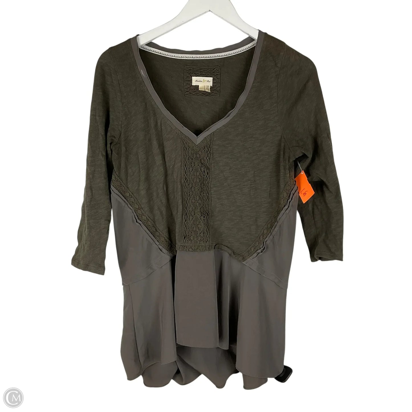 Top Long Sleeve By Meadow Rue In Green, Size: M