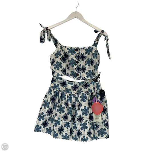 Skirt Set 2pc By Agua Bendita In Blue & Brown, Size: M