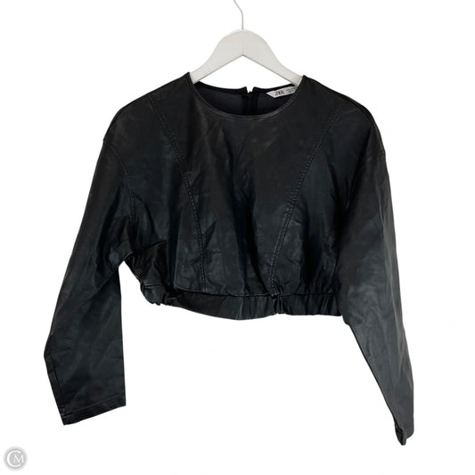Top Long Sleeve By Zara In Black, Size: M