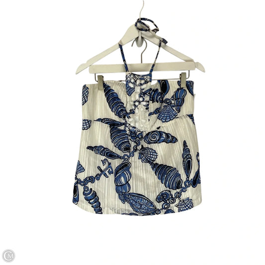 Top Sleeveless Designer By Lilly Pulitzer In Blue & White, Size: 14