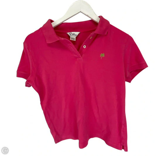 Top Short Sleeve Designer By Lilly Pulitzer In Pink, Size: L
