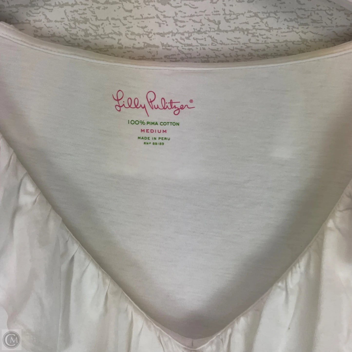 Top Short Sleeve Designer By Lilly Pulitzer In White, Size: M