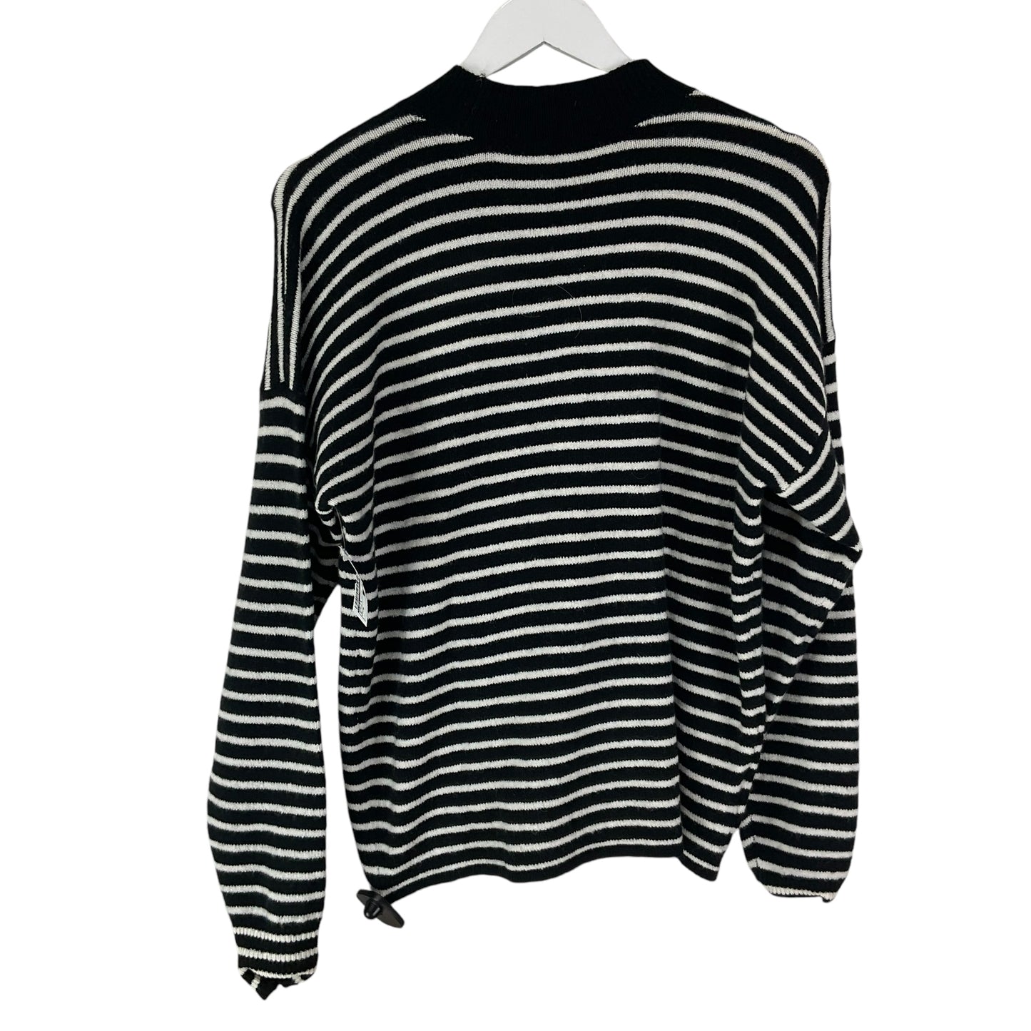 Top Long Sleeve By Loft In Black & White, Size: M