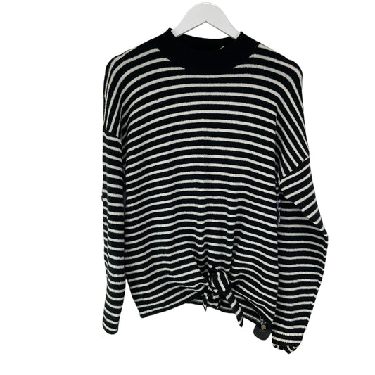 Top Long Sleeve By Loft In Black & White, Size: M