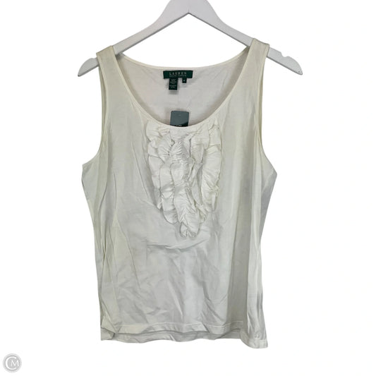 Top Sleeveless By Ralph Lauren In White, Size: M