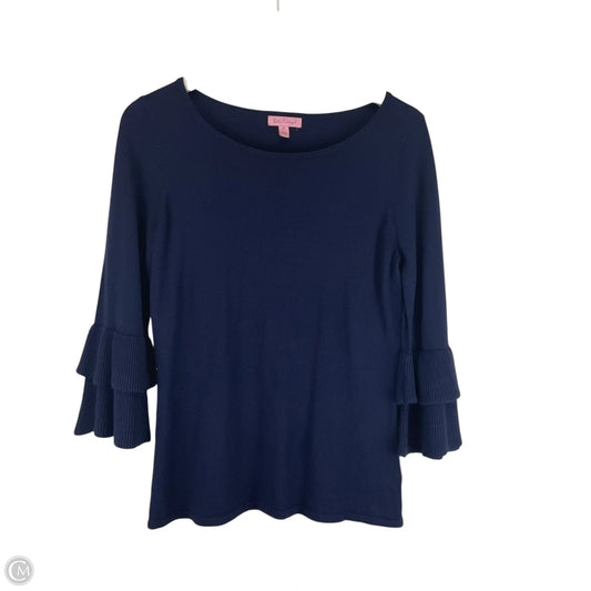 Top Long Sleeve Designer By Lilly Pulitzer In Navy, Size: M