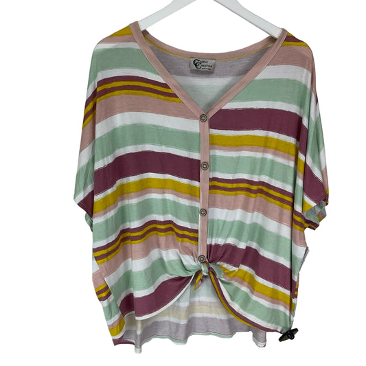 Multi-colored Top Short Sleeve Clothes Mentor, Size M