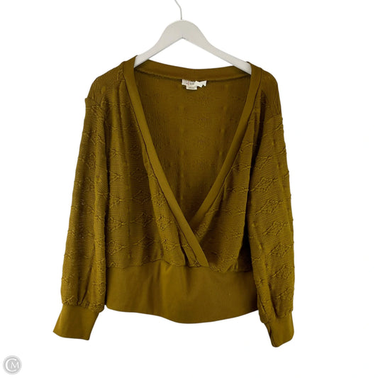 Top Long Sleeve By Anthropologie In Green, Size: 1x