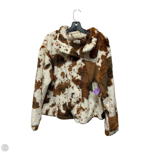 Jacket Faux Fur & Sherpa By Clothes Mentor In Animal Print, Size: S