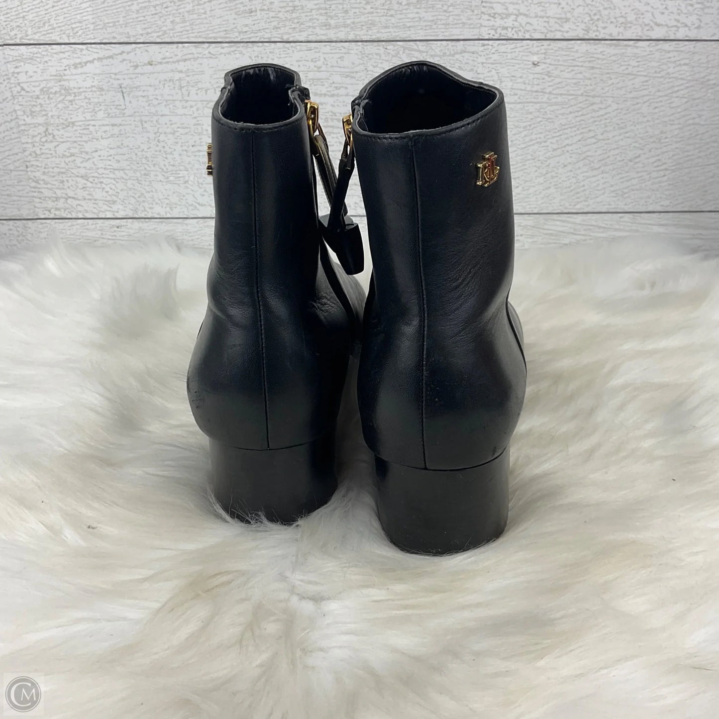 Boots Ankle Heels By Ralph Lauren In Black, Size: 9.5