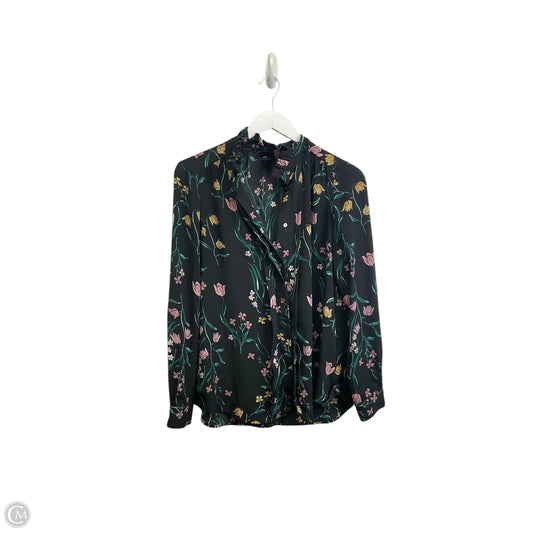 Blouse Long Sleeve By Ann Taylor In Black, Size: M