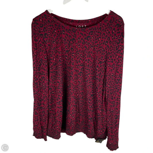 Top Long Sleeve By Loft In Red, Size: L