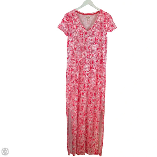 Dress Designer By Lilly Pulitzer In Pink & White, Size: M