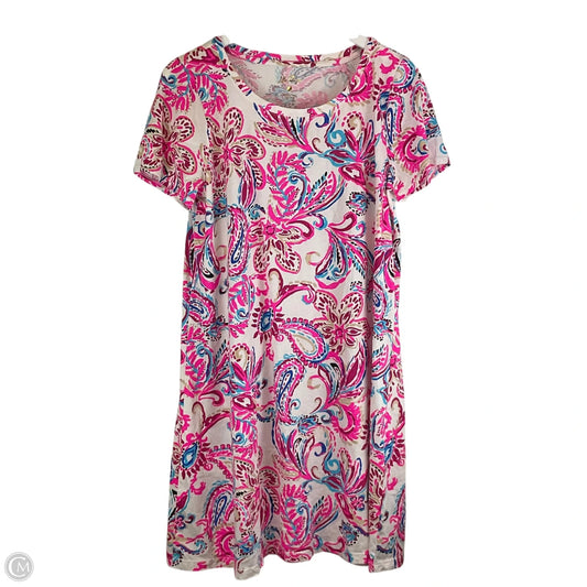 Dress Designer By Lilly Pulitzer In Pink & White, Size: L