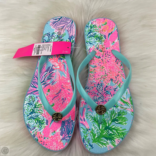Sandals Designer By Lilly Pulitzer In Blue, Size: 9