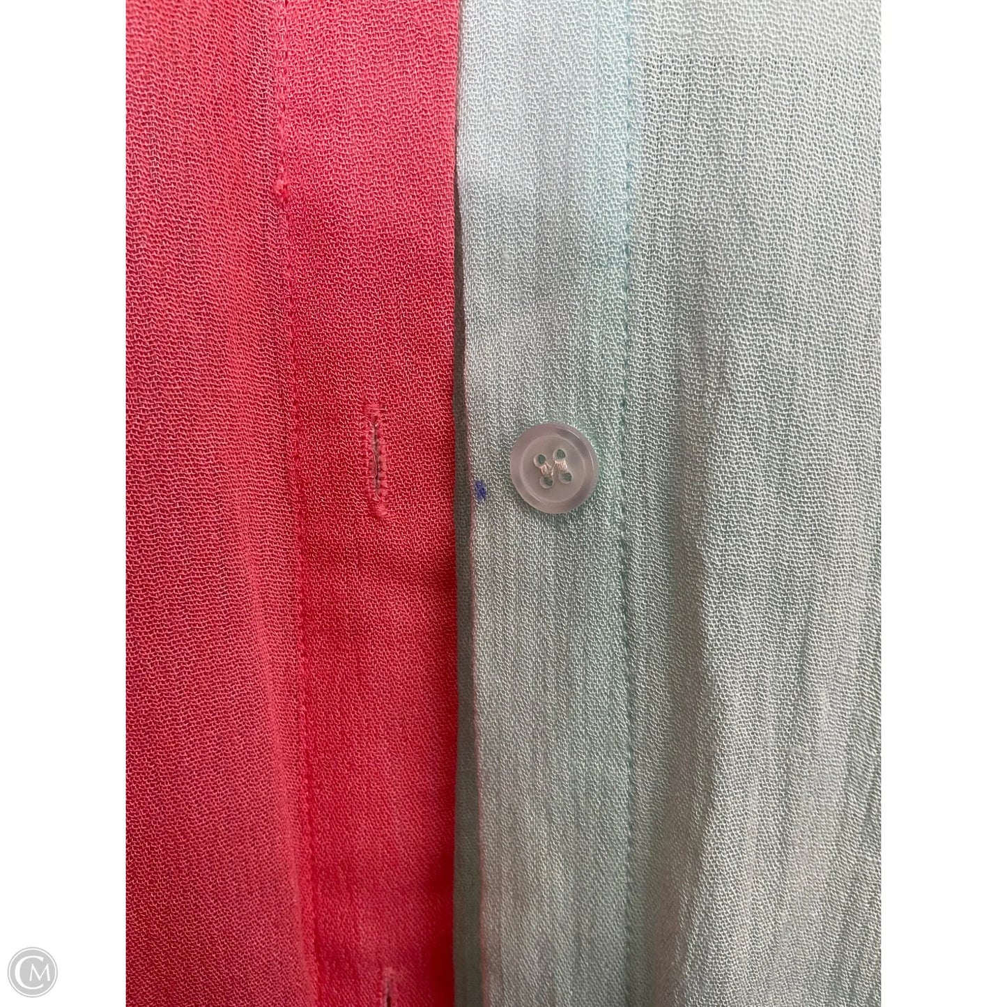 Top Long Sleeve By Andree By Unit In Blue & Pink, Size: 1x