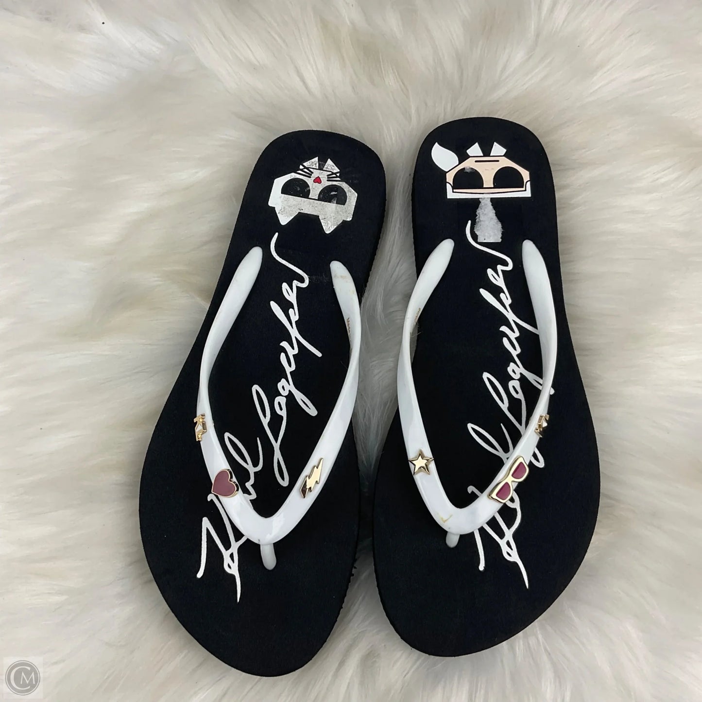 Sandals Designer By Karl Lagerfeld In Black, Size: 8