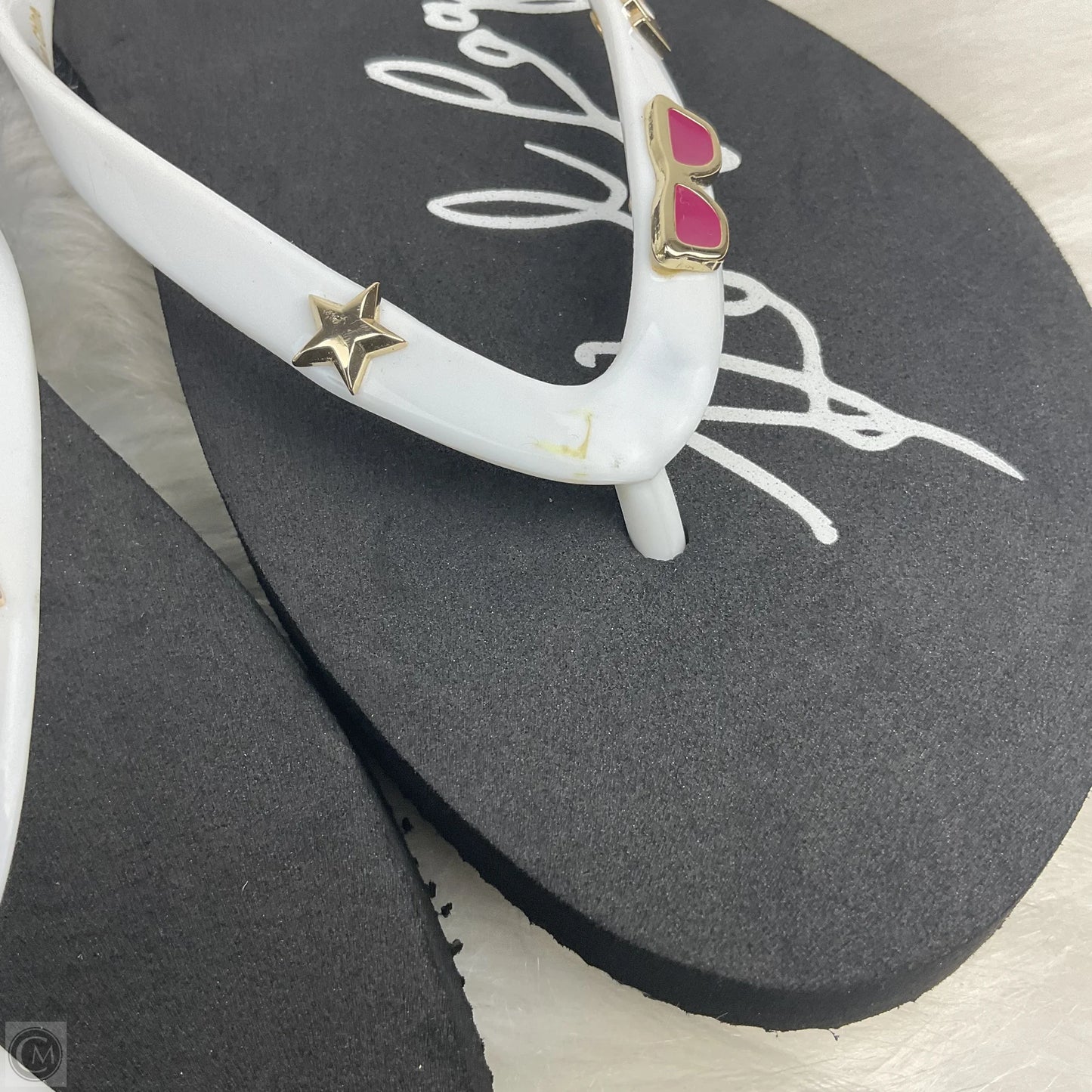 Sandals Designer By Karl Lagerfeld In Black, Size: 8