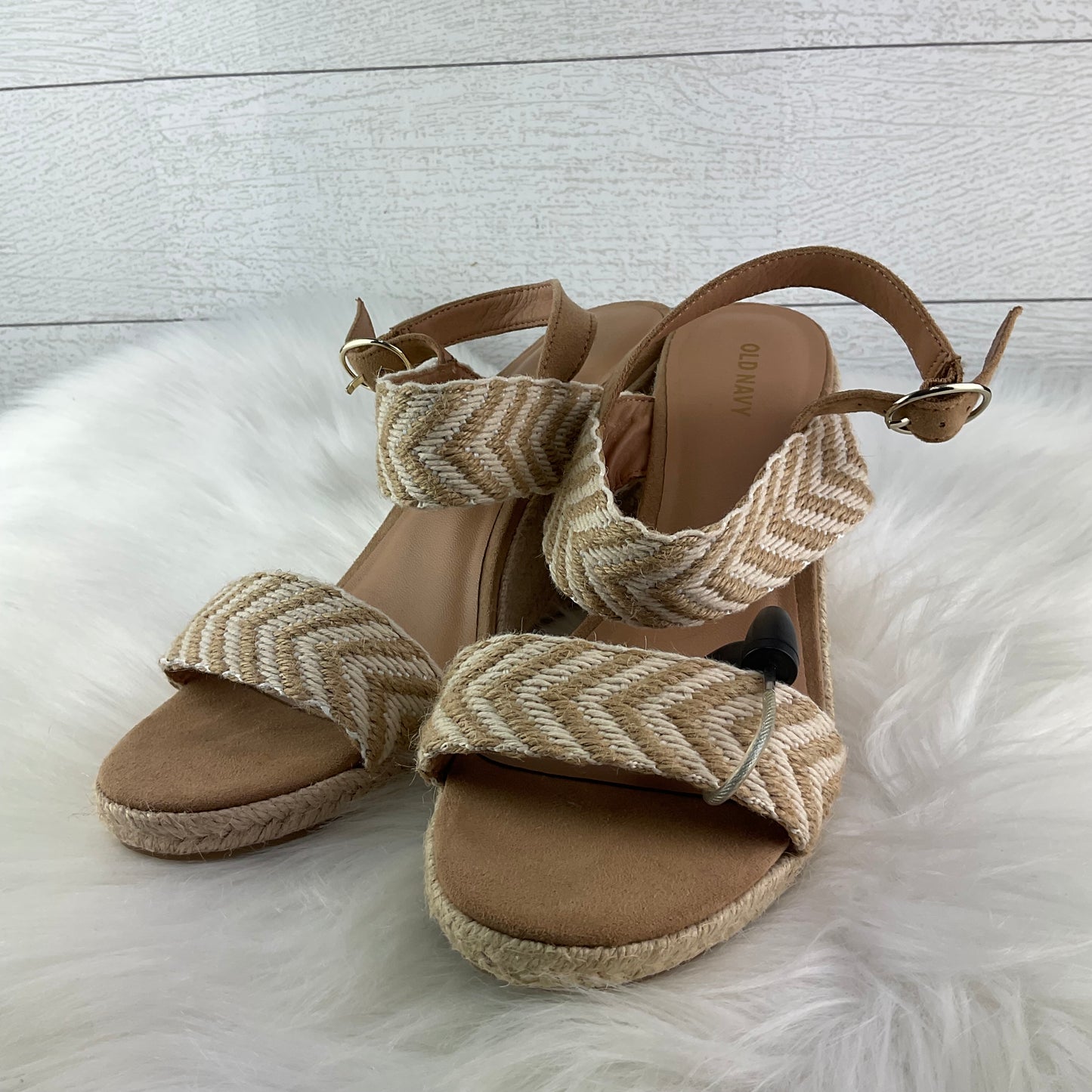 Sandals Heels Wedge By Old Navy In Tan, Size: 9