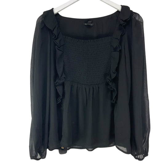 Top Long Sleeve By Versona In Black, Size: M