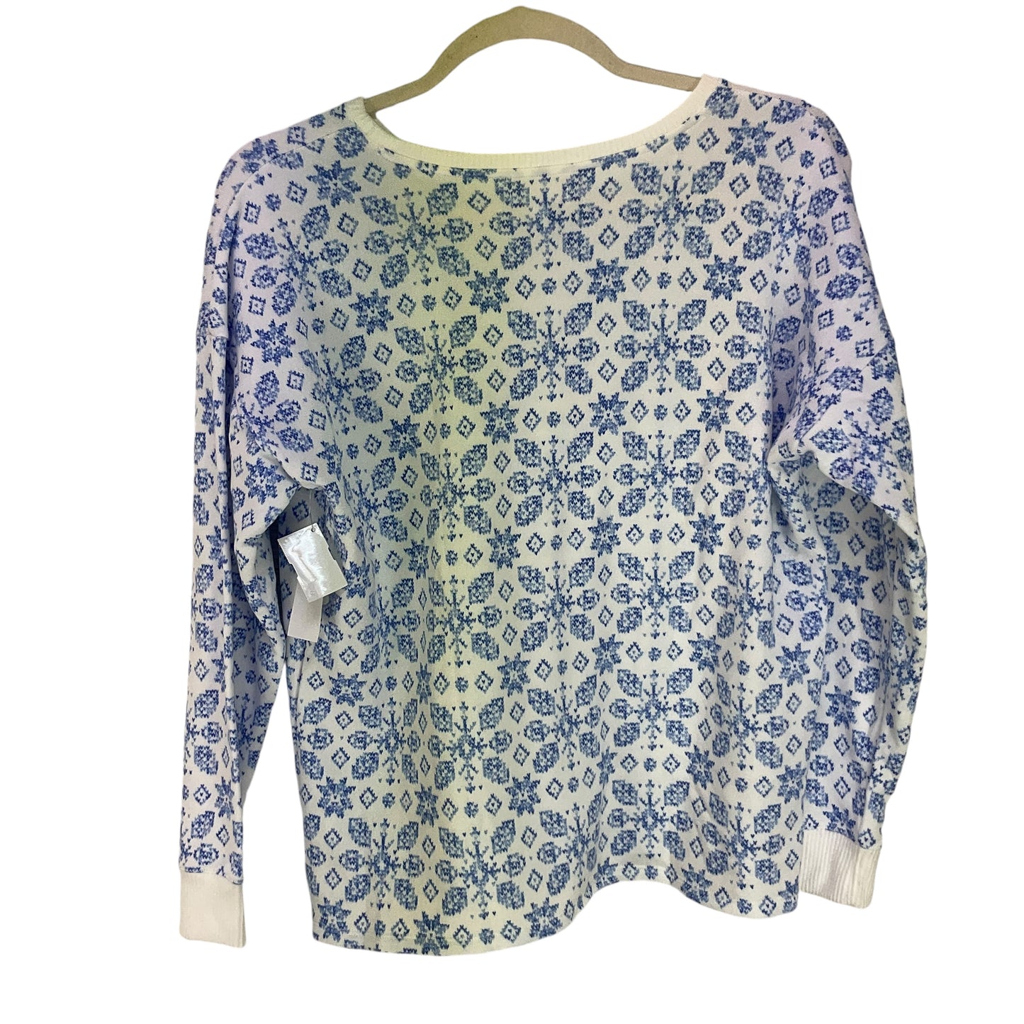 Top Long Sleeve By Lc Lauren Conrad In Blue & White, Size: 1x