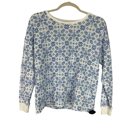 Top Long Sleeve By Lc Lauren Conrad In Blue & White, Size: 1x