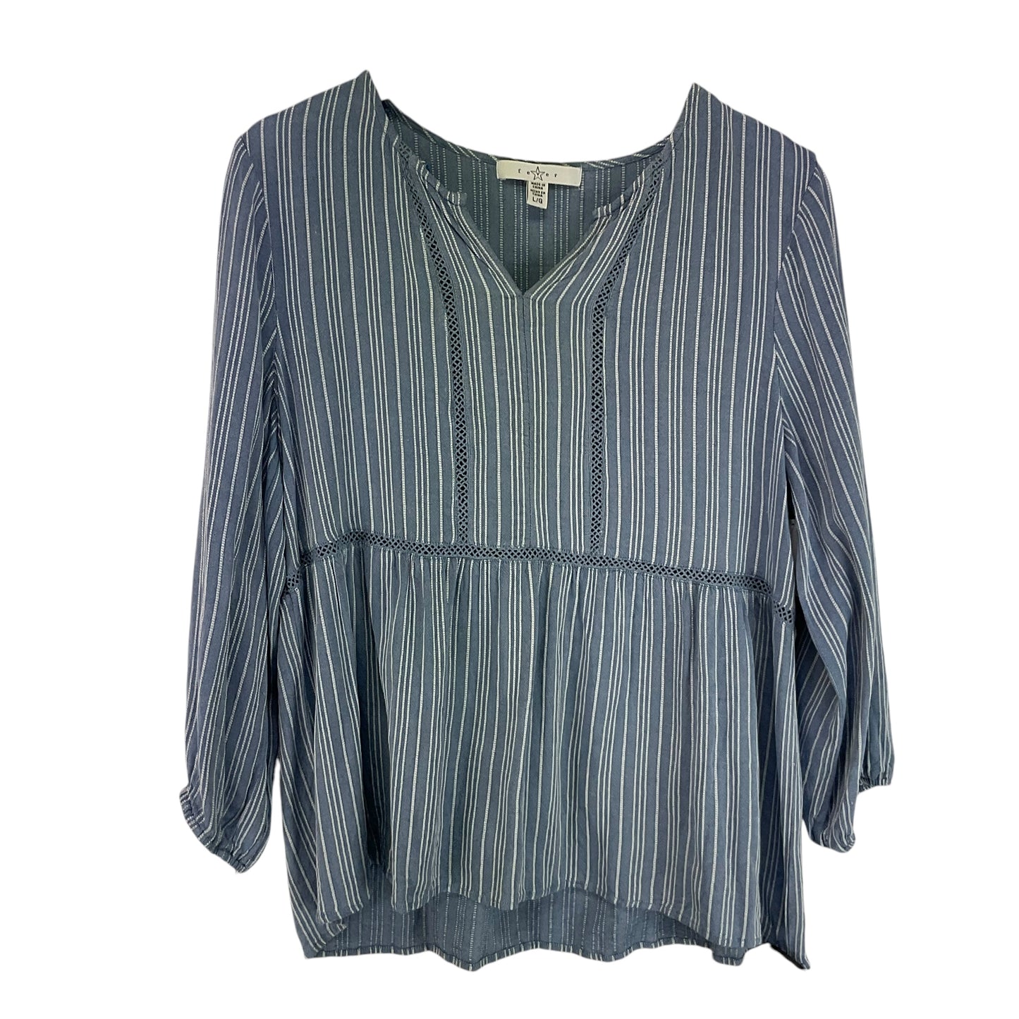 Top Long Sleeve By Fever In Blue, Size: L