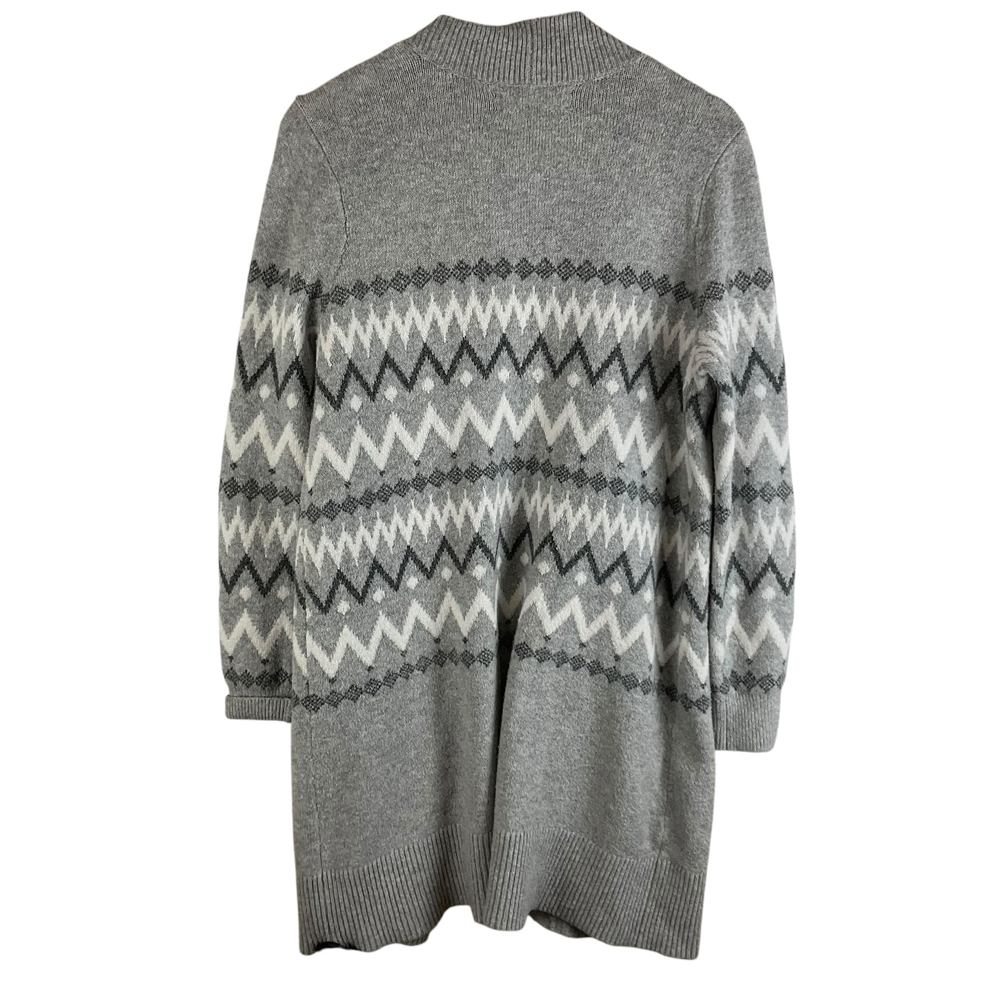 Sweater Cardigan By Loft In Grey, Size: M