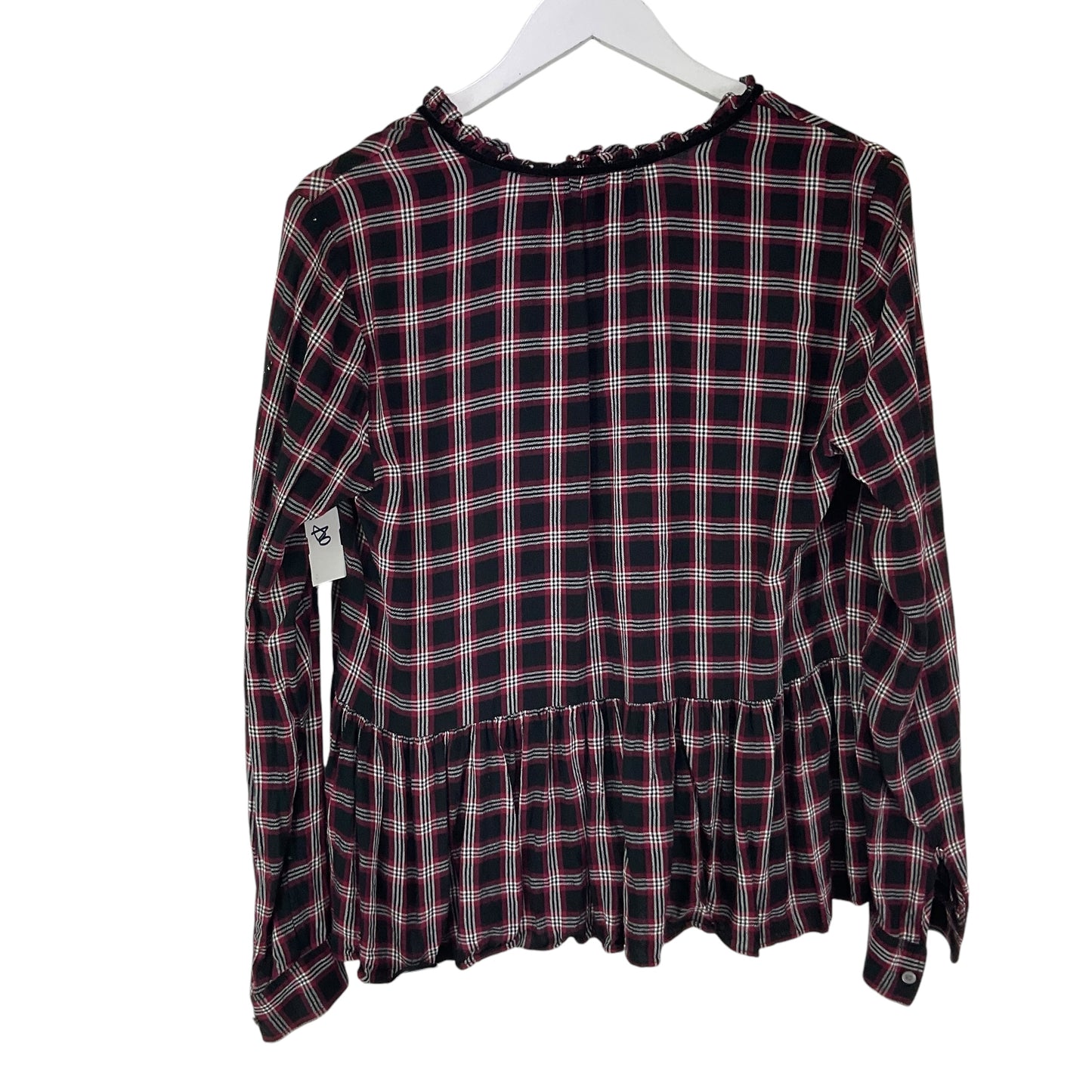 Top Long Sleeve By Loft In Black & Red, Size: M