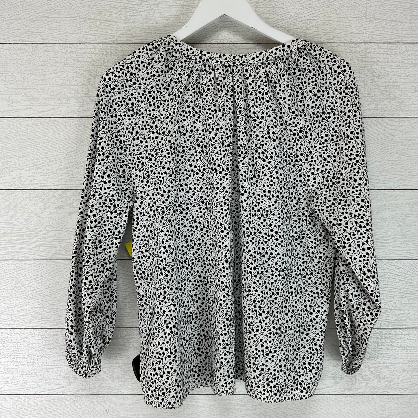 Top Long Sleeve By Loft In Black & White, Size: M