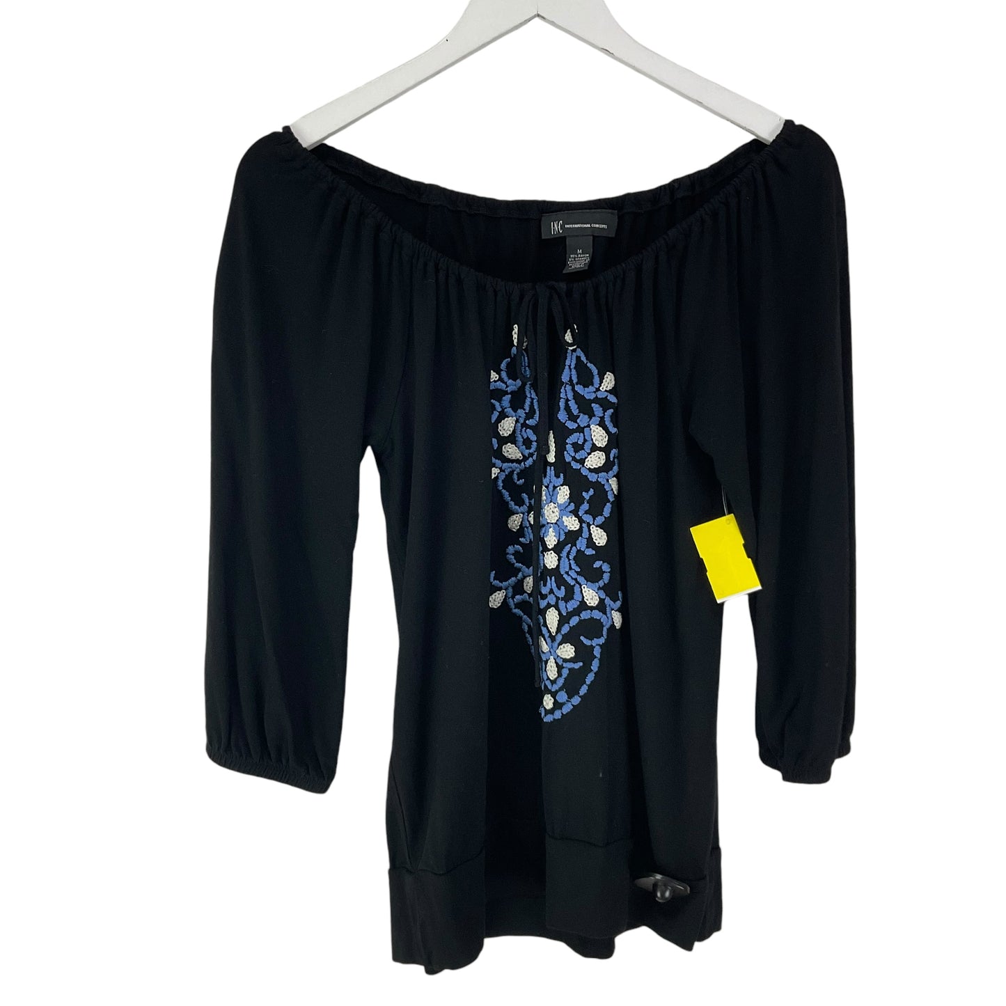 Top Long Sleeve By Inc In Black, Size: M