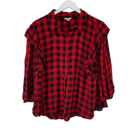 Top Long Sleeve By Clothes Mentor In Black & Red, Size: Xl