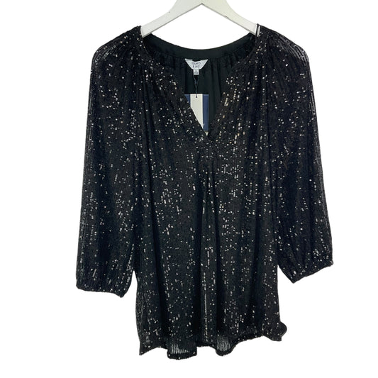 Top Long Sleeve By Crown And Ivy In Black, Size: M