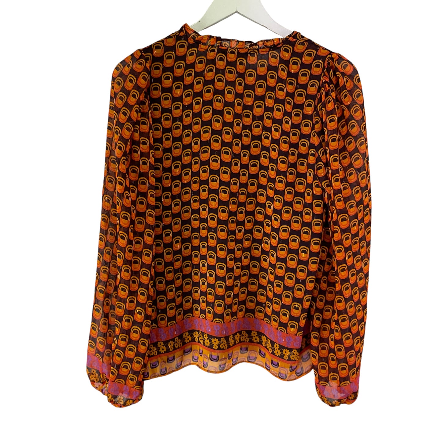 Top Long Sleeve By Cupcakes And Cashmere In Orange & Purple, Size: L