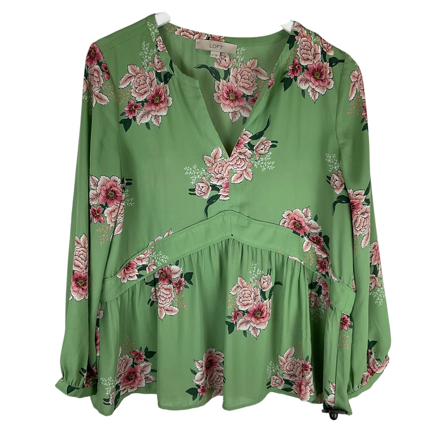 Top Long Sleeve By Loft In Green, Size: M