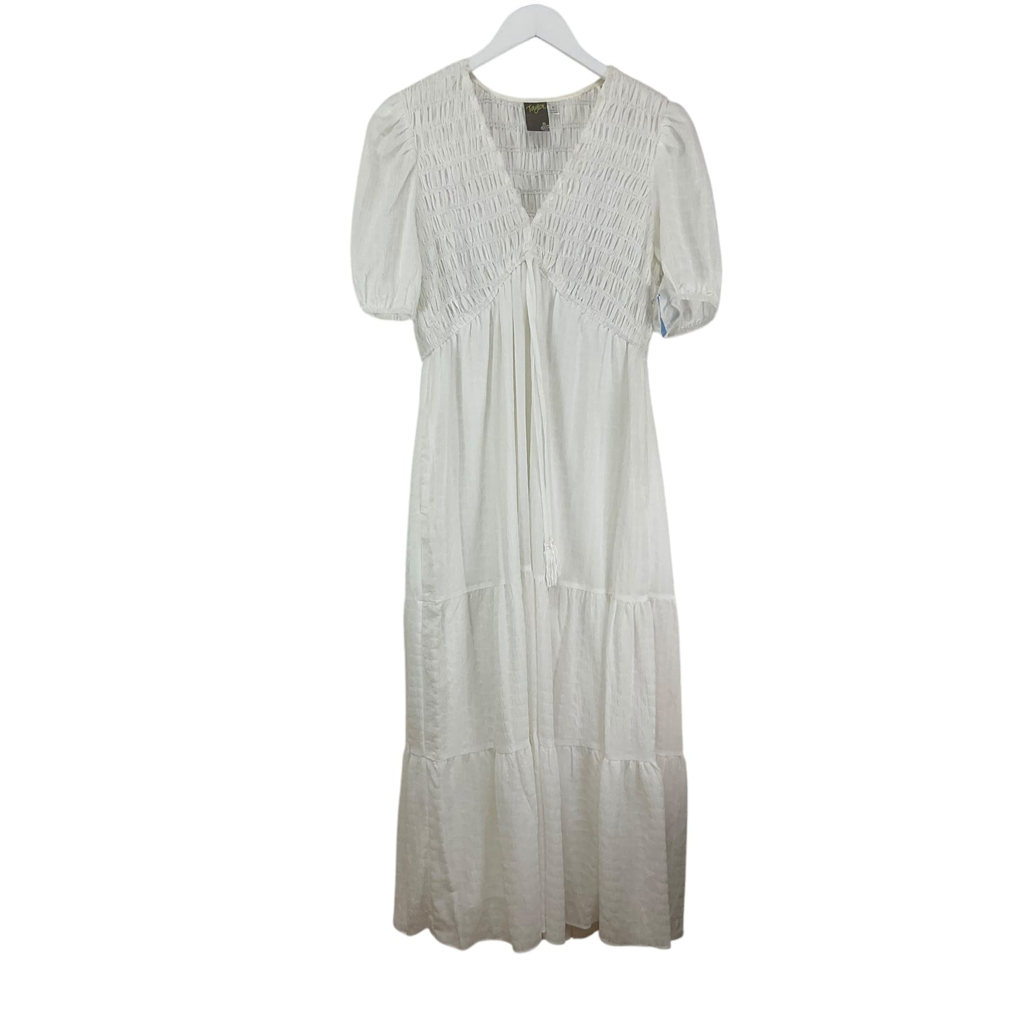 Dress Casual Midi By Taylor In White, Size: M