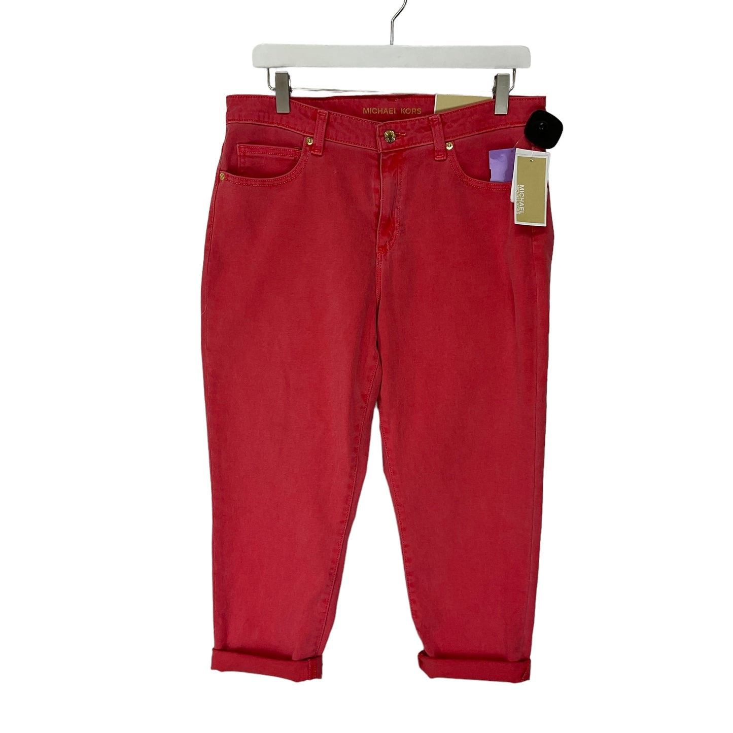 Red Jeans Cropped Michael By Michael Kors, Size 12